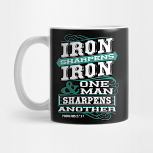 Iron Sharpens Iron and One Man Sharpens Another | Christian Design Mug